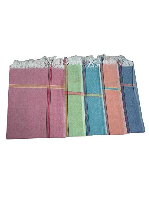 Khadi Cotton bath towels Manufactured SIRCILLA 36 72 inches Pack of 3 Pure Cotton Multi Colour Towels Suitable for All Men and womenLARGE Size