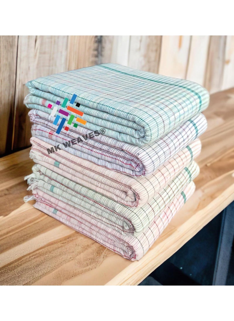 Mk weaves Cotton Bath Towels 250 GSM MulticolorSet of 5 29X 64 Inch