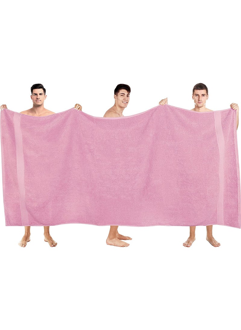 TIQH 600 GSM 100 Cotton Highly Absorbent and Quick Dry Extra Large BathBeach TowelJumbo Bath Sheet 36x72 Inches Pink