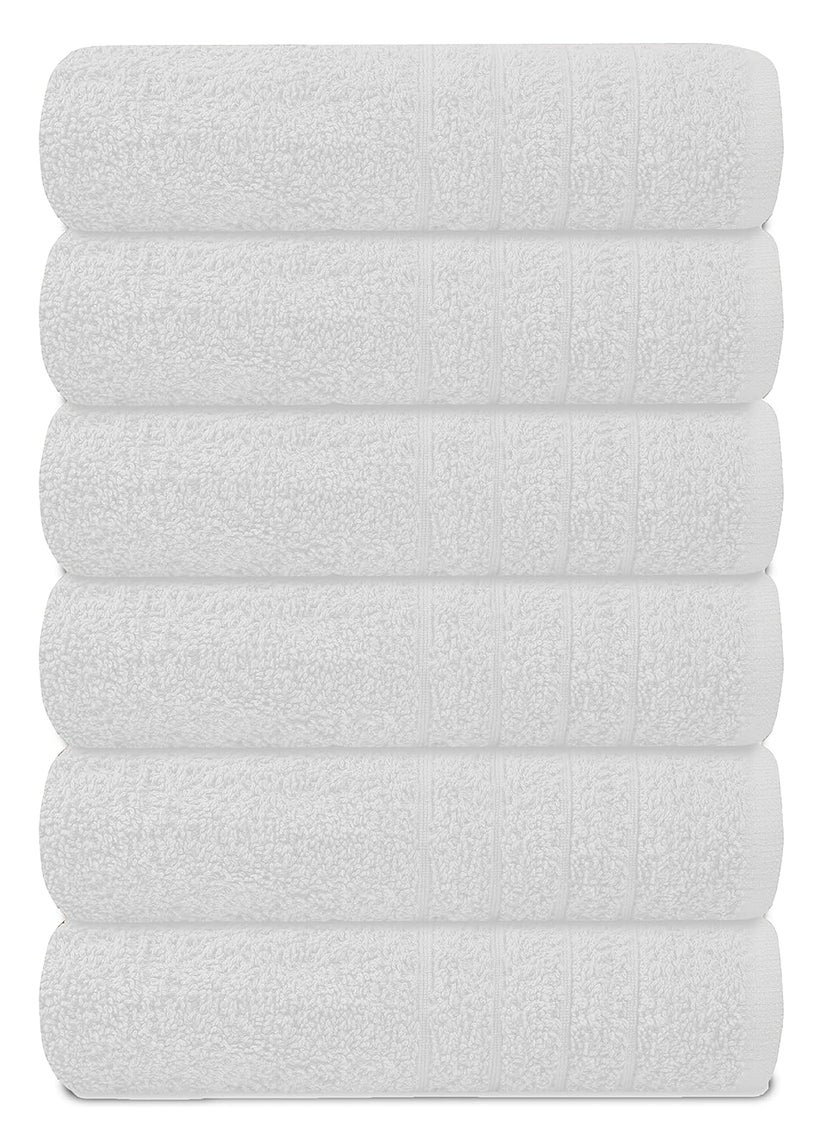 Onyx linens Bath Towels White 24x48 100 Pure Cotton Bath Towels in Pack of 6 Luxury White Bath Towels Spa Gym Towels BT 24X48 Pack of 6