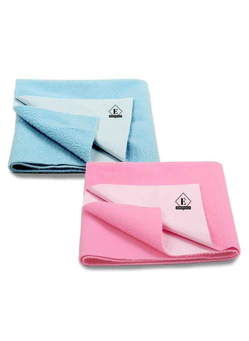 Edenwald Waterproof Quick Dry Sheet Pack of 2 Quick Dry PinkSky Blue_XLarge 200cm x 140cm