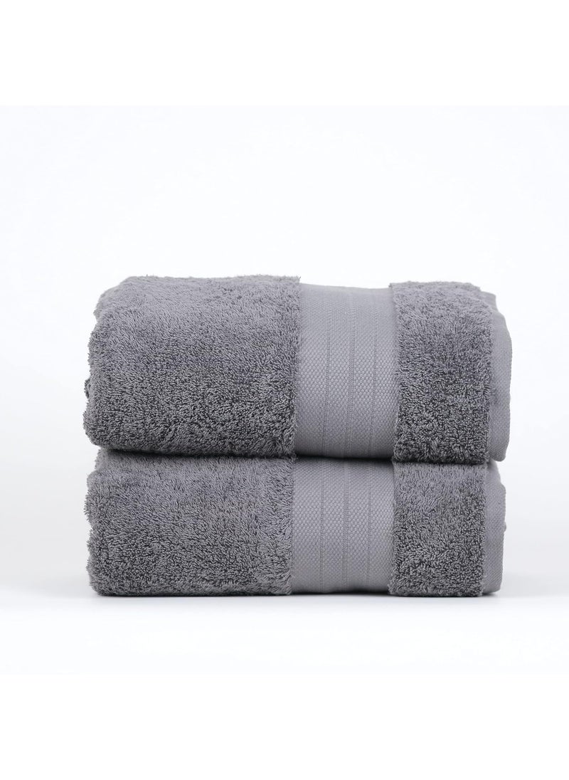Decomfy Luxury Bath Sheet Towels 35 x 70 Inch 2 Pack Soft Bathroom Towel Set Highly Absorbent 100 Cotton Large for Hotel Spa Collection Dark Grey