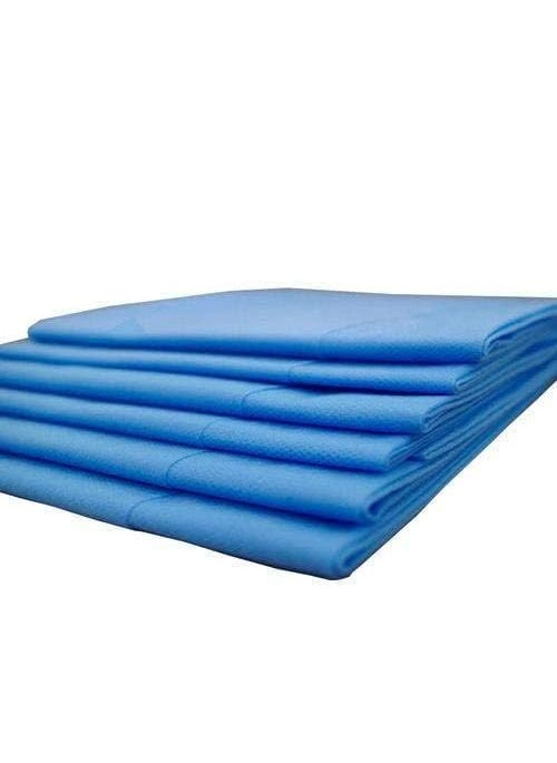 Adaamya 20 Pcs Disposable Spa Massage Thin Solid Pattern Blue Bed Sheets 25 GSM for Beauty Salon Bed Travel Table Cover Sheet