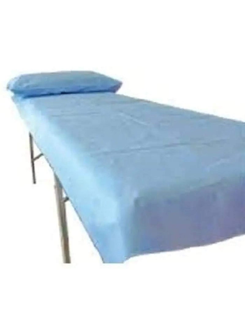 KUDIZE Disposable NonWoven Bed Sheet for Hospital Hotel Spa and Beauty Parlor Blue 31 x 80 Inch Pack of 100