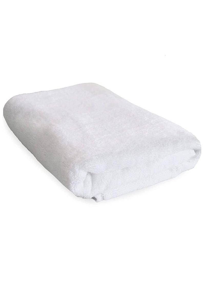 BeliveMe Cotton 500 GSM Large Size White Bath Towel for Hotel Men Women Unisex Kids Soft and Absorbent 55 inch x 27 inch or 140 cm x 70 cm 1 Piece White