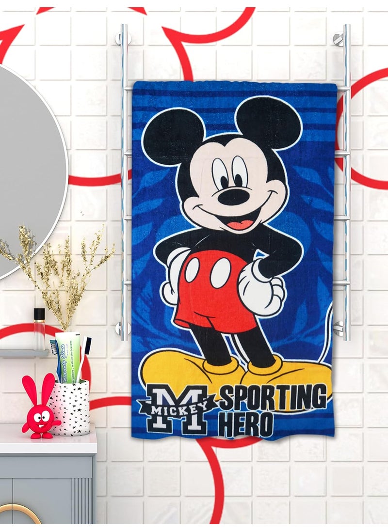 Athom Living Fabric Mickey Mouse Bath Towel 350 GSM 60x120 cms Blue