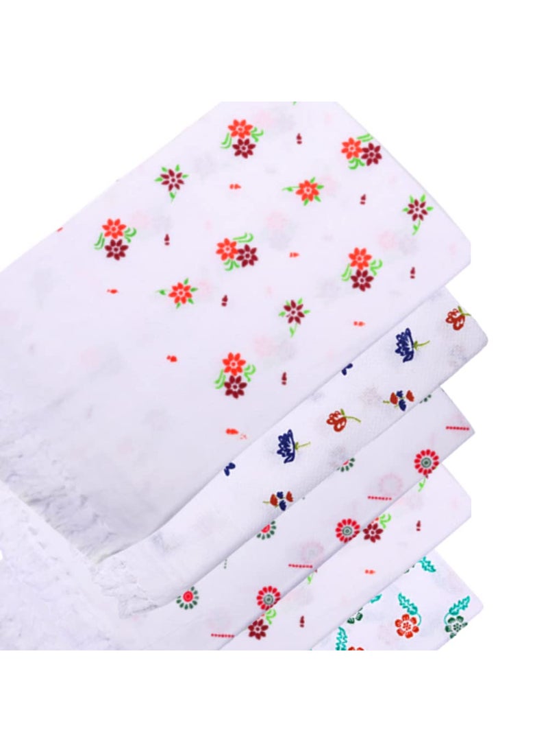 Fassify 100 Cotton Premium WHITE PRINTED BATH TOWEL JACQUARD for Men Women and Kids 400gsm Suitable for Bath Hair Travel Hotel Spa GymYogaSaloon Sports Pack of 5 pcs White 30x60inch