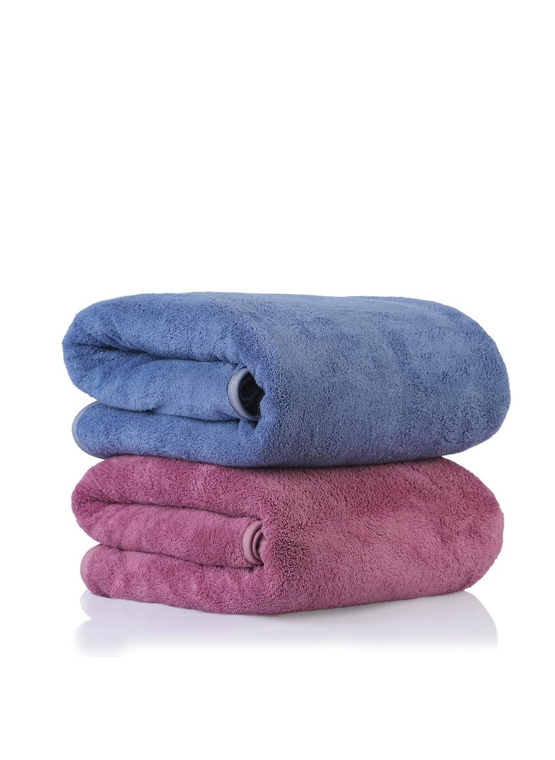 Sellsworld Microfiber Large Bath Towel Quick Dry Super Absorbent Bath Towel for Men and Women Grey Towel for Bath Travel Gym Beach Pool and Yoga 70 X 140 CMs BlueRedwine