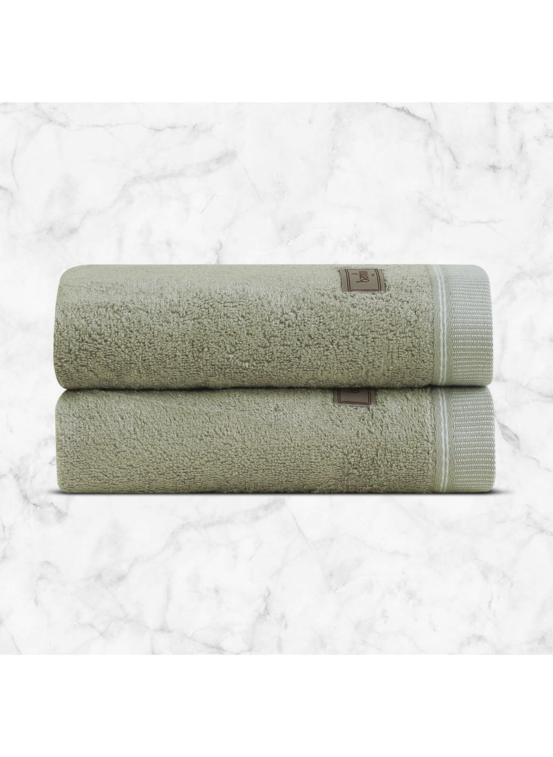 SPREAD SPAIN Bamboo Hand Towel Set of 2 100 Bamboo Ultra Soft Absorbent Quick Dry Towel for Daily use Gym Pool Travel Sports and Yoga 40 X 60 cms 360 GSM Olive