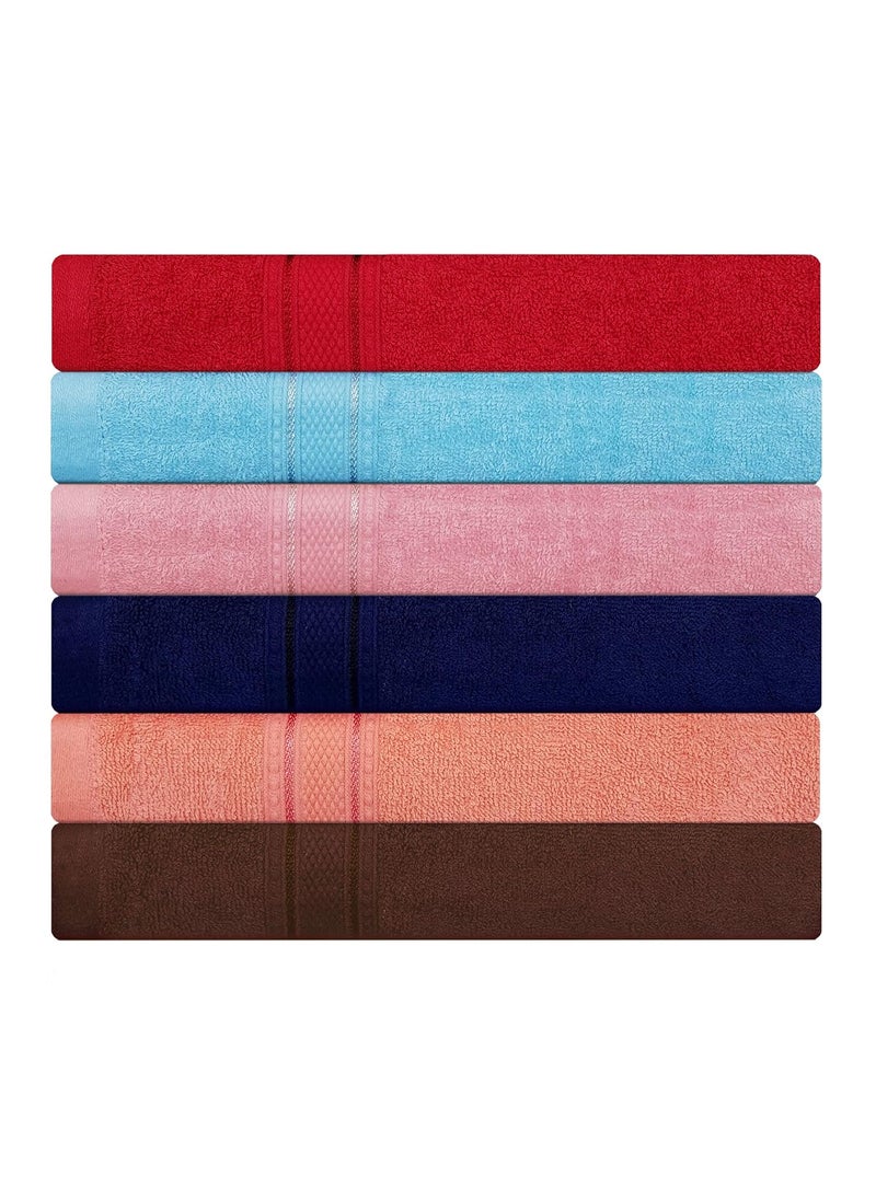 KSC Shop Elegant Multicolor Cotton Hand Towel Set of 6 Hand Towels Bathroom Towel Bathroom Napkin