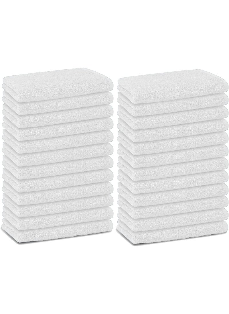Textila Cotton White Salon Towels Size 16x26 Inches Hand Towels Super Soft and Quick Dry Towel for Facial Gym Salon Spa and Home Use Towels Pack of 24 Bulk Hand Towels