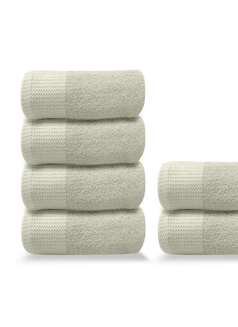 LABHAM 450GSM Hand Towels Pure Cotton Super Soft Anti Bacterial Light Weight Pack of 6Pc Hand Towels 40cm x 60cm