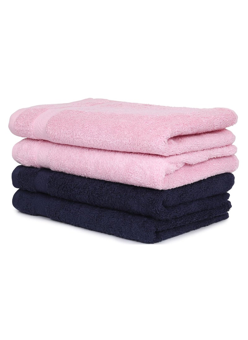 Palatial Lifestyles 500 GSM Hand Towel Set of 4 Combed 100 Cotton Hand Towel UltraSoft Highly Absorbent Hand Towel for Wash BasinSize 16 x 24 inch Baby Pink Navy Blue