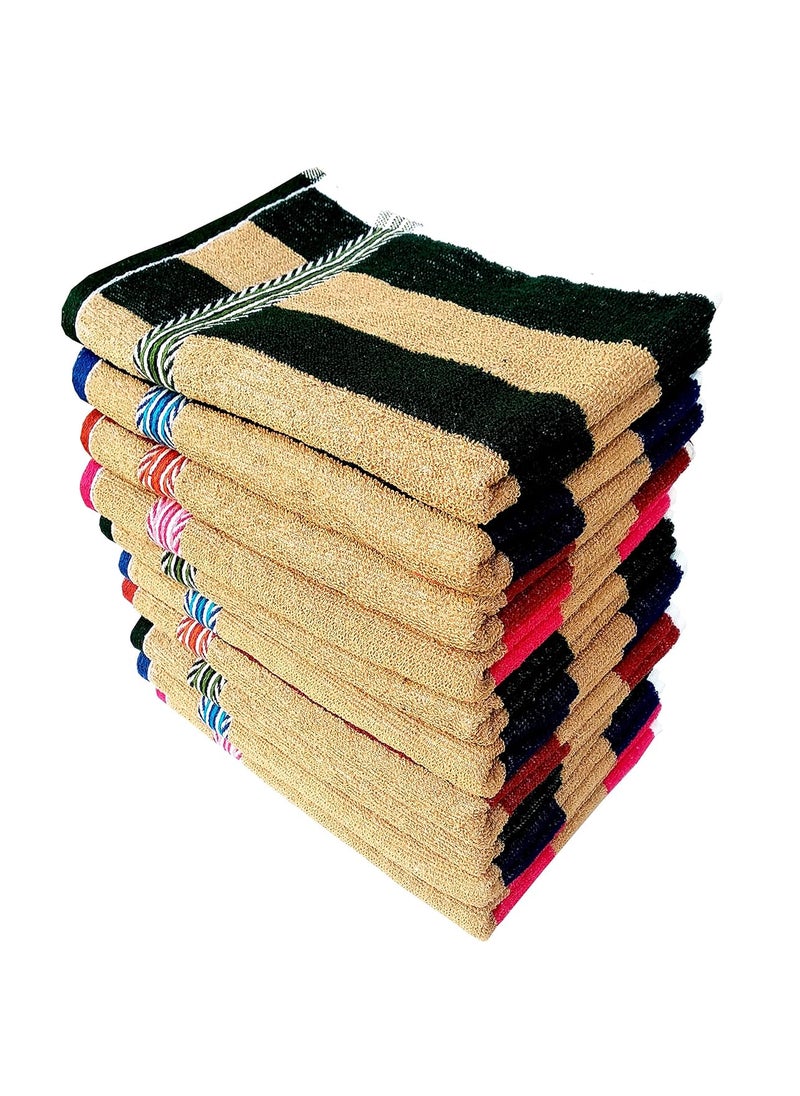 Space Fly Cotton Cabana Striped Hand Towels High Absrobent for Kitchen and Wash Basin Set of 10 13 inch X 20 inch Multi Color