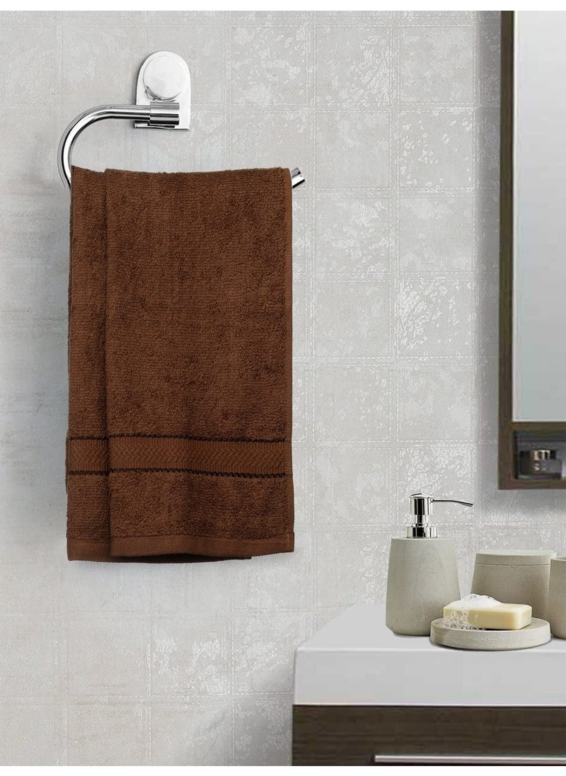TIQH 100 Cotton 600 GSM Thick and Plush Hand Gym Workout Hand Towel Set of 2 Brown