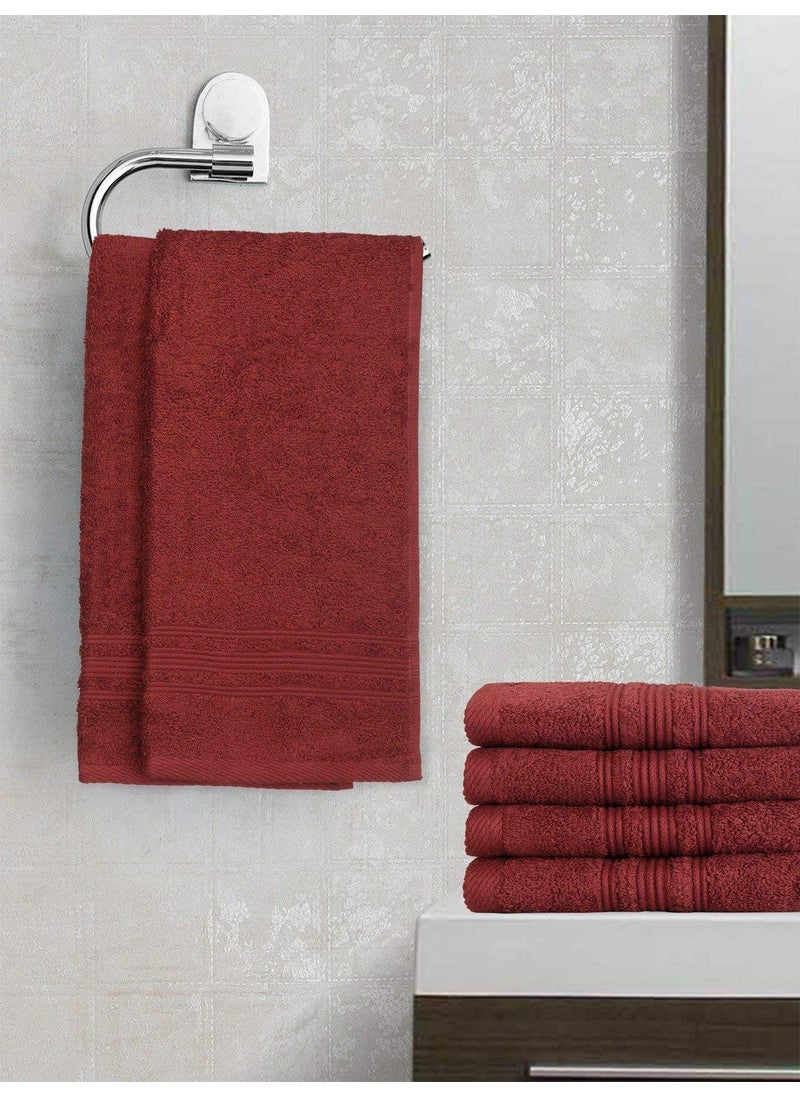 Talwar Home Dcor Cotton Super Soft and Fluffy Hand Towel Maroon Size 16 x 24 Inch 450 GSM Pack of 6