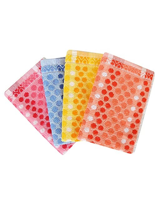 JENNY DENIAL 100 Cotton Hand Towels Set of 4 Soft Absorbent Multi Color 375 GSM Size 14 21 Inch