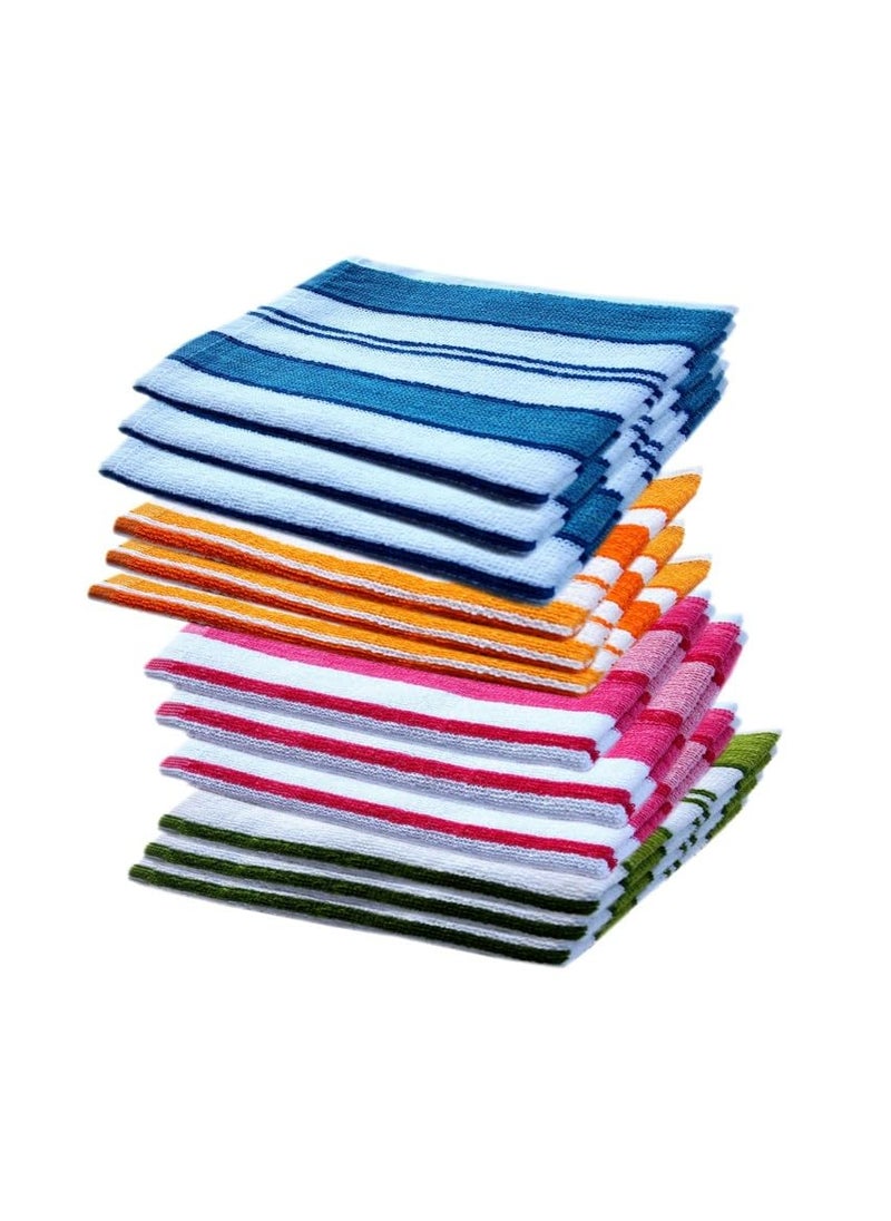 Space Fly Cotton Hand Towels 450 GSM for Wash Basin Kitchen Gym Face Towel Set of 12 Travel Friendly