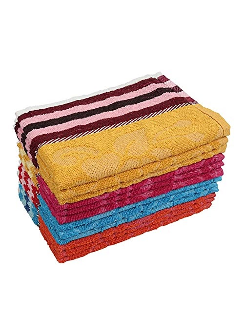 JENNY DENIAL 100 Cotton Hand Towels Set of 12 Soft Super Absorbent for Kitchen Bathroom 300 GSM Multi Color Size 14 21 Inch