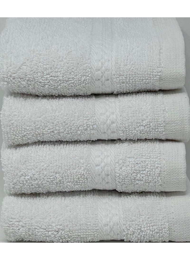 Holy South 13x13 Premium Absorbent Cotton Washcloth Set Soft Hand Towels for Daily Bathroom Use Pack of 4 White 13x13