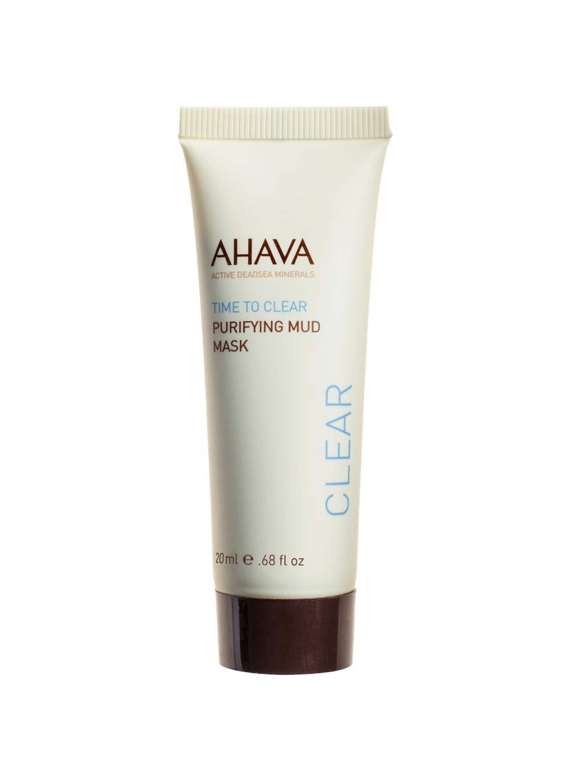AHAVA Dead Sea Mineral Mud Mask, 0.68 Fl. Oz - Deeply Detoxifies, Hydrates and Soothes Skin