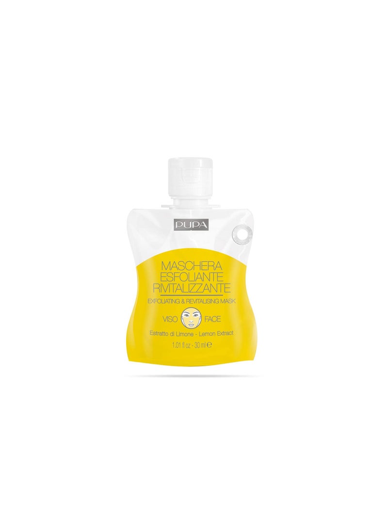 Pupa Milano Exfoliating And Revitalizing Face Mask - Revitalizing Gel Mask - Vitamin C Infused To Protect And Soothe Skin - Reveals Fresh, Youthful Glow - Improves Radiance - Lemon Extract - 1.01 Oz