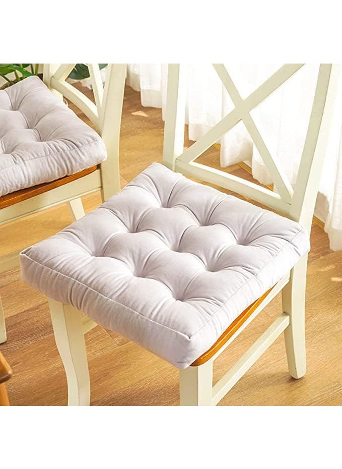 INDIDECOR 99101 Floor Pillow Square Meditation Pillow for Seating On Floor Solid Thick Tufted Seat Cushion Meditation Cushion Yoga Living Room Balcony Outdoor Sofa White 40x40cm