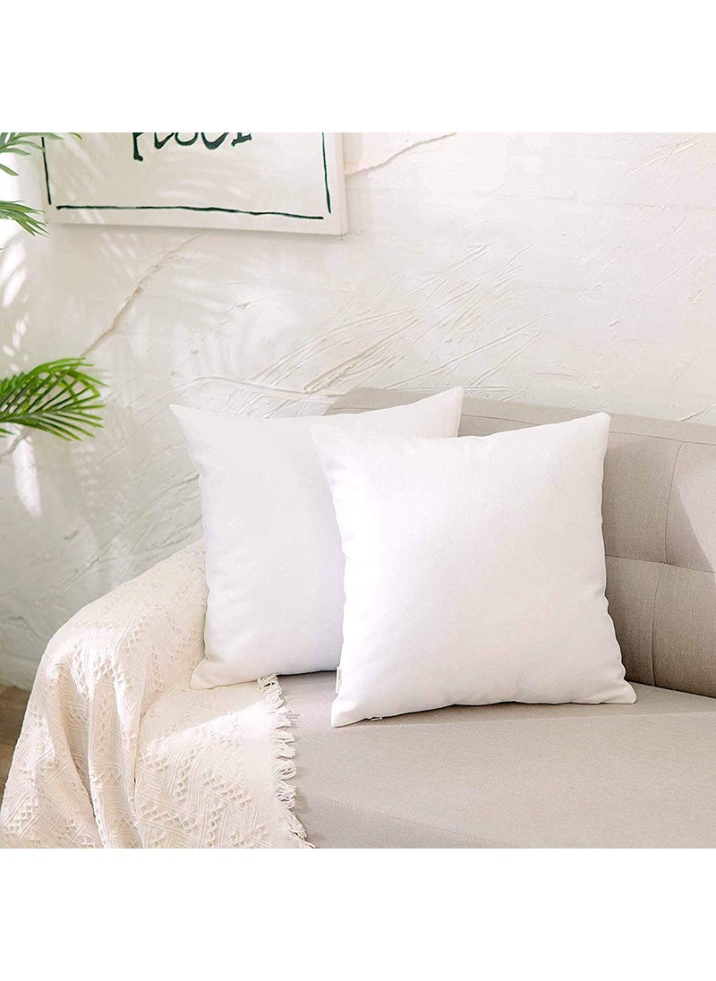 Linenovation Microfiber Polyester Cushion with Filler White 24x24 Inch Set of 2