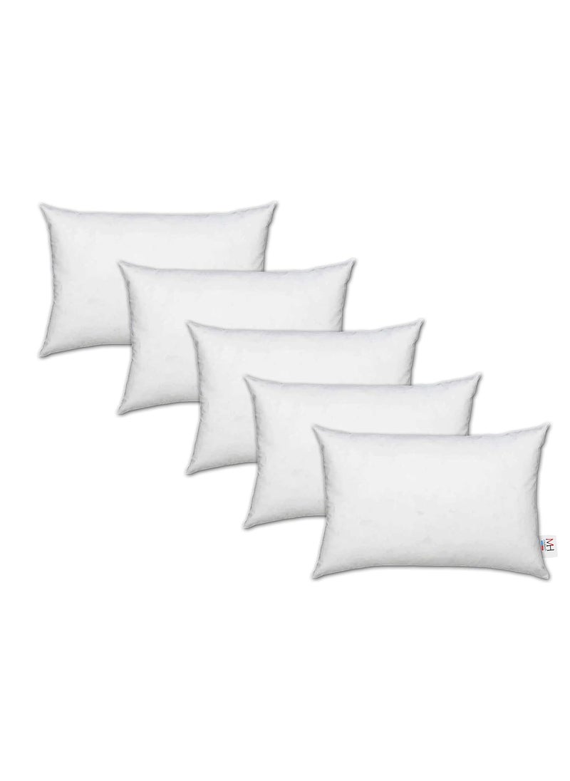MUKESH HANDICRAFTS Rotto Vaccum Packed Fiber Rectangular Cushion Pillow Inserts or Fillers for Sofa Bed Pack of 5 12 X 18 White Mh_Rotto_Plw51218Flr0001