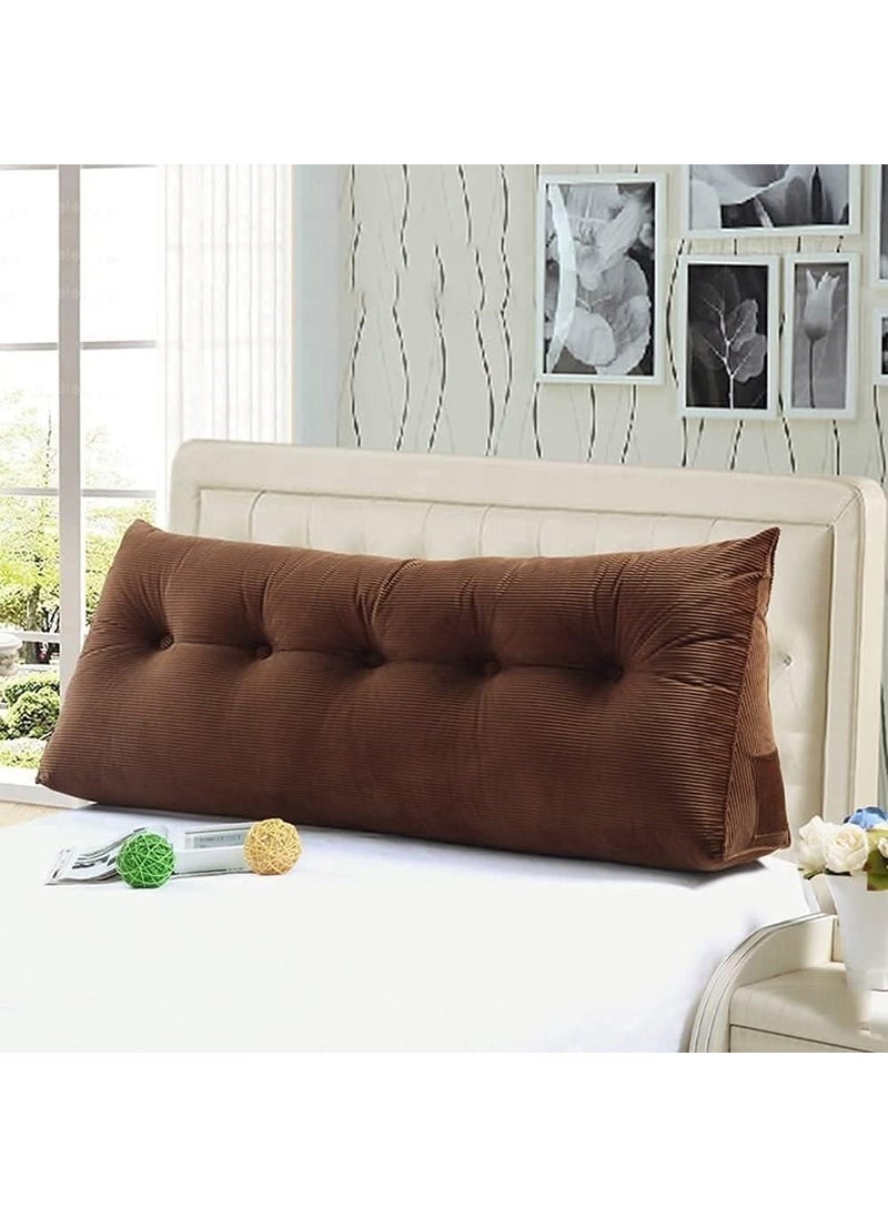 INDIDECOR 803050 Cushions Double Head Triangular Pillow Sofa Back Soft Pack Bed Large Protection Waist Color Brown Size 1802150cm
