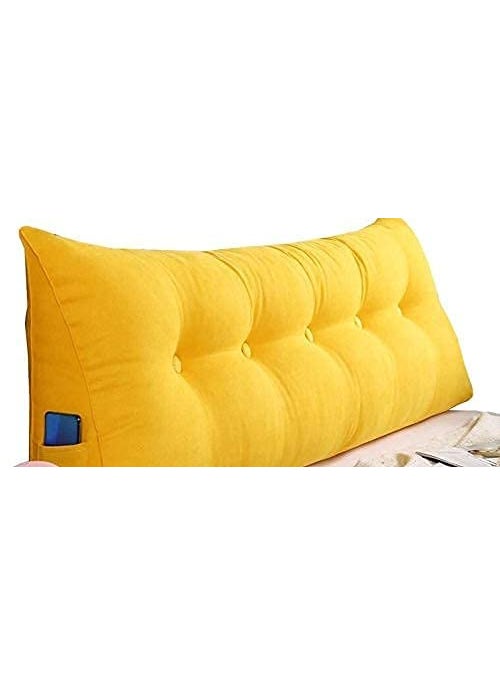INDIDECOR 803036 Cushions Double Head Triangular Pillow Sofa Back Soft Pack Bed Large Protection Waist Color Yellow Size 1002150cm