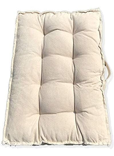 INDIDECOR 809929 Floor Cushions Sitting Pillow Thick Meditation Pillow for Sitting on FloorSolid Square Floor Pillow Yoga Living Room Sofa Balcony Outdoor 41x23 Inch Beige