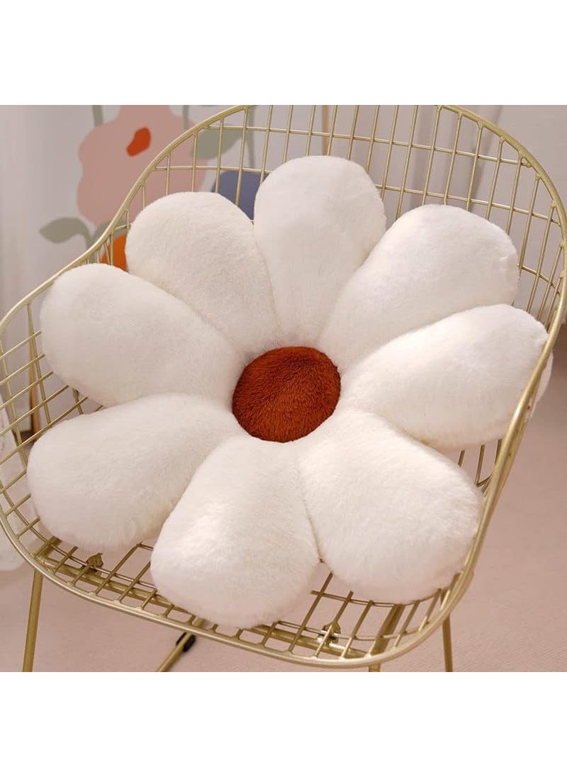 AVS Cute Sunflower Throw Pillows Preppy Decorative Pillows Floor Cushion for Girls Bed Room Couch Sofa Chair Aesthetic Decor 35CM White