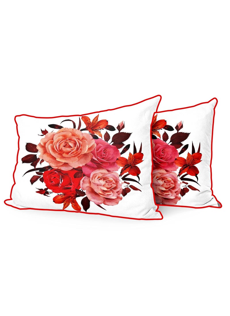 MUKESH HANDICRAFTS Jute Fabric Printed Decorative PillowThrowCushion Covers for Living Room Bed Room SofaChairsPillow Cases Pillow Covers Set of 2 Size 18x27 Inches Style157