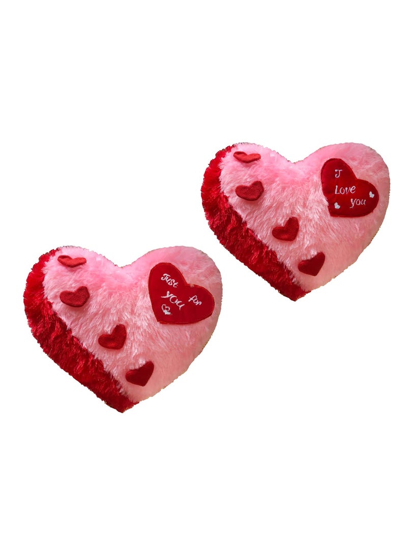 PICKKART Heart Pillow Cushion Gift Set of 2 Pillows for Girlfriend Boyfriend Husband Wife Couple Love one Pink
