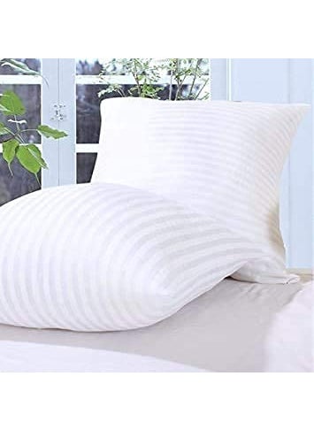 AZDAH MicrofiberFilled Soft and Comfortable Cushion Set of 2 Satin Striped Fabric 12X12 Inches