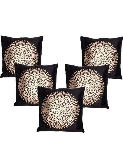 JDX Velvet Decorative Throw PillowCushion Covers Set of 5 16x16 Coffee