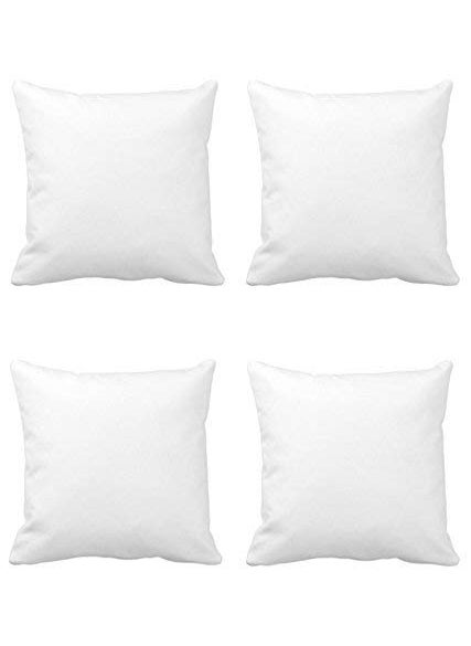 THE HOME STYLE Cotton Vaccum White Cushion Fillers 16 x 16 INCH Set of 4