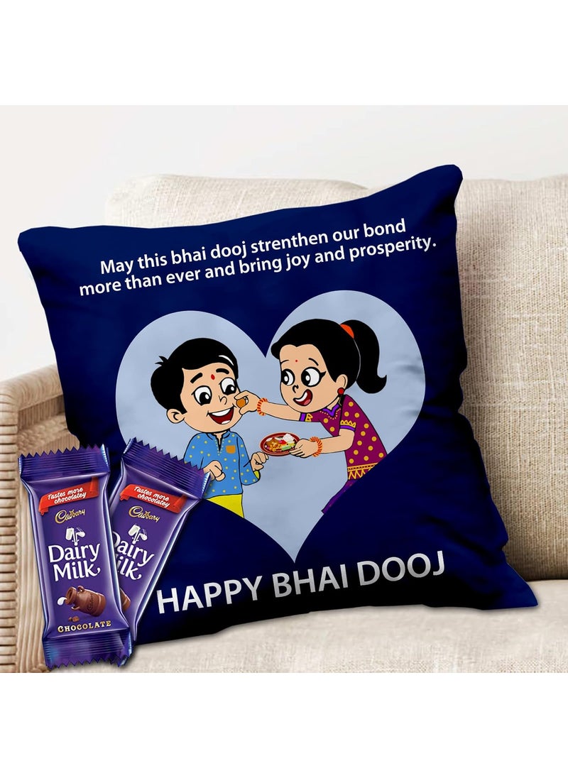 Midiron Chocolate Gift for Brother Bhai Dooj Cushion Gift Set for Brother SisterChocolate Gift for Sister Chocolate Gift Pack Bhai Dooj Gift IZ21DairyMilk2CU16STBrother58