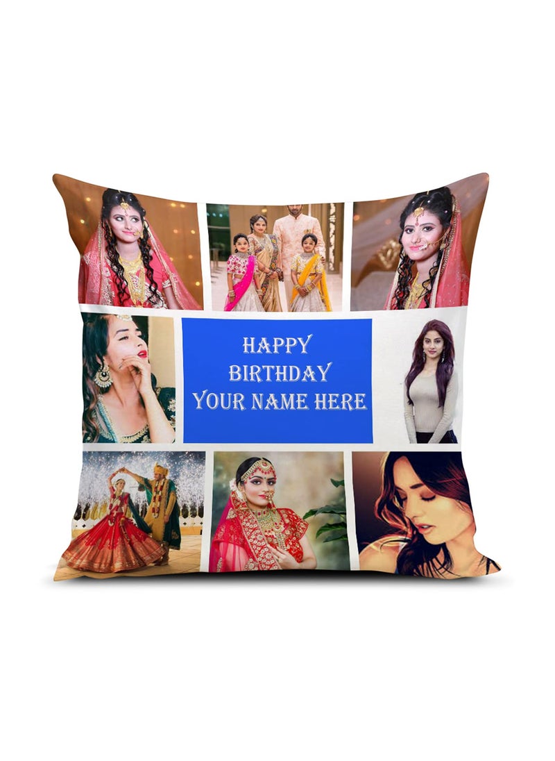 MUKESH HANDICRAFTS Photo CushionPillow for Gift to HusbandWifeMotherFatherGirl BoyBest Friend on BirthdaysValentineRakhi with Filler Size 16x16 inches Colour Multi Style 31