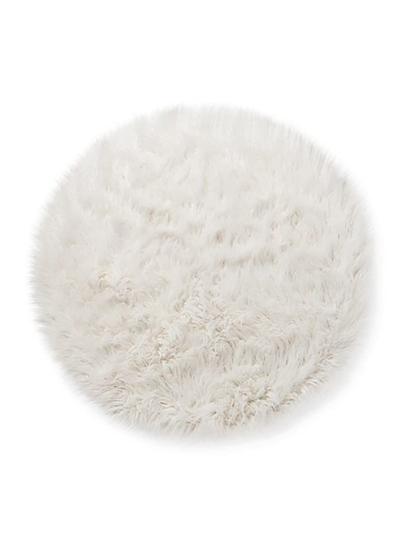 PICKKART Microfiber Cushion Round Fur Pillow For Living Room Sofa Bedroom Soft Stuffed Pillow 16 X16Inch White 1