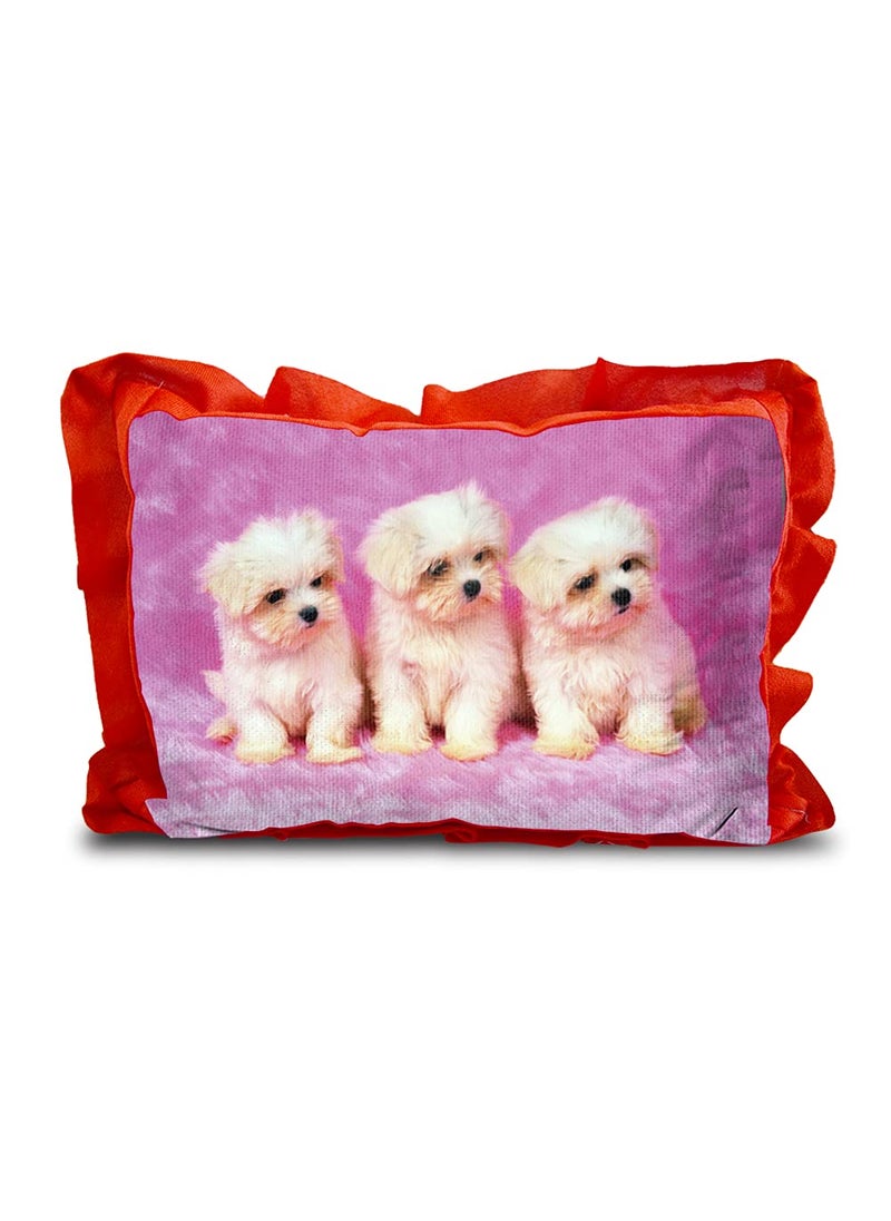 MUKESH HANDICRAFTS Kids Micro Cartoon Printed Velvet Rectangle Shaped CushionStyle 138 Multicolour 14 x 20inches