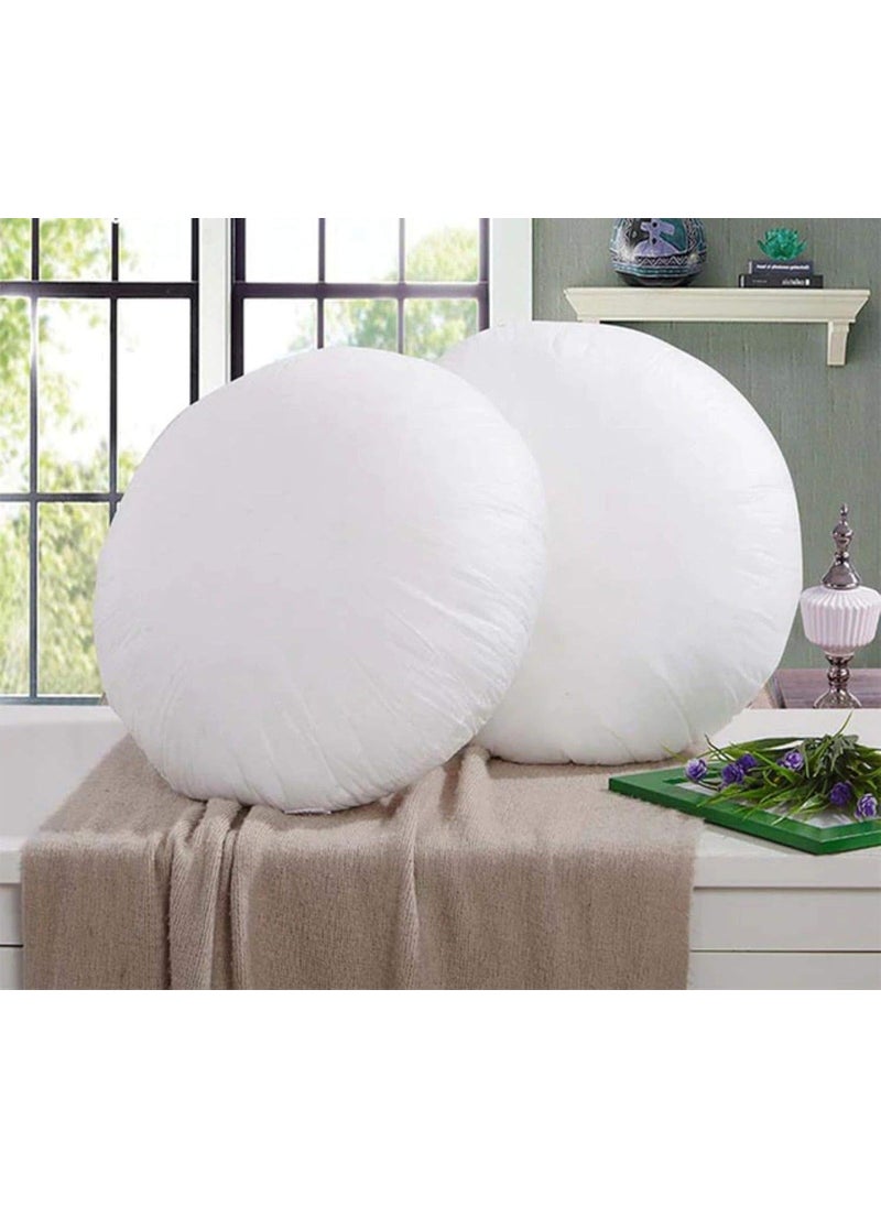 JDX and Fiber Round Cushion Set of 2 for Living Room and Sofa 16x16 Inch B0BGSP1L74