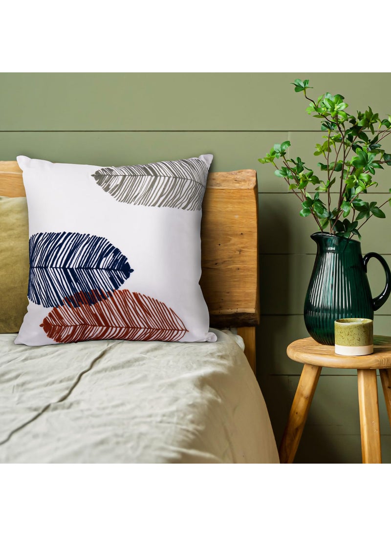 HOMYCO Cushion Covers Autumn Printed Decorative PillowThrow Cushion Covers Set Pack of 2 White