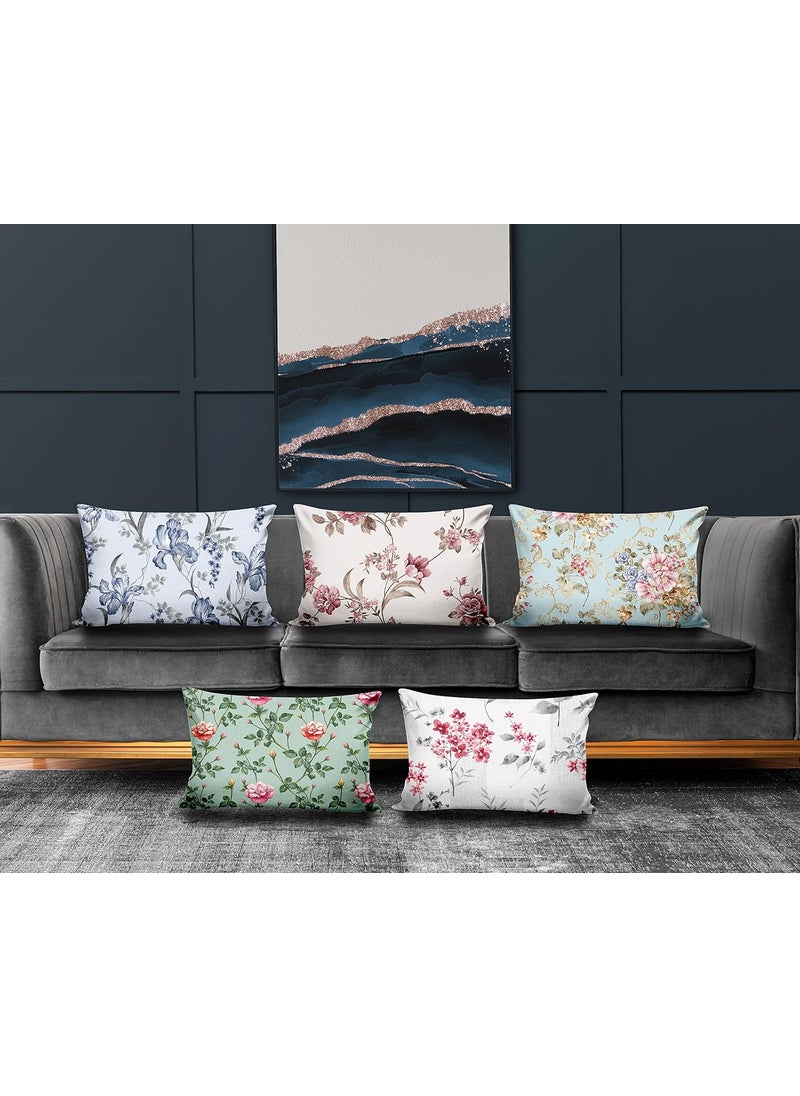Ultimate Trends Polyester Digital Modern Printed Pillow Cover 12x18 Set of 5 Multi Color UTCS1023