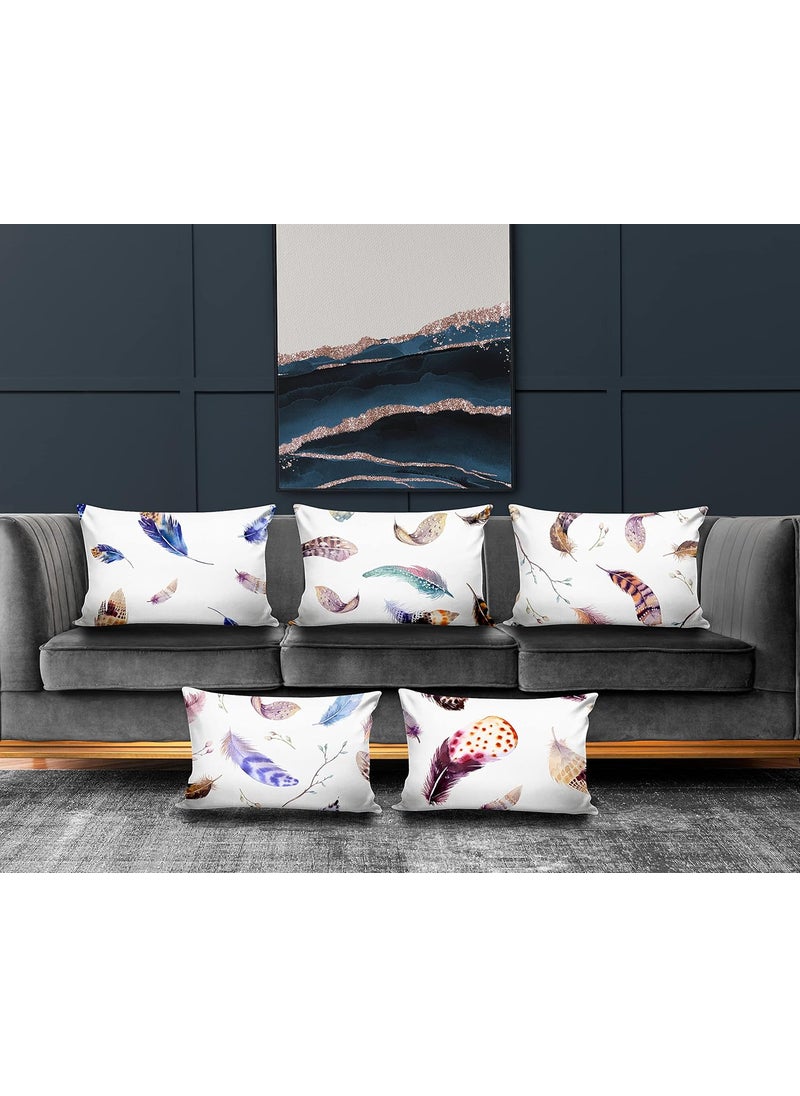 Ultimate Trends Polyester Digital Modern Printed Pillow Cover 12x18 Set of 5 Multi Color UTCS1010