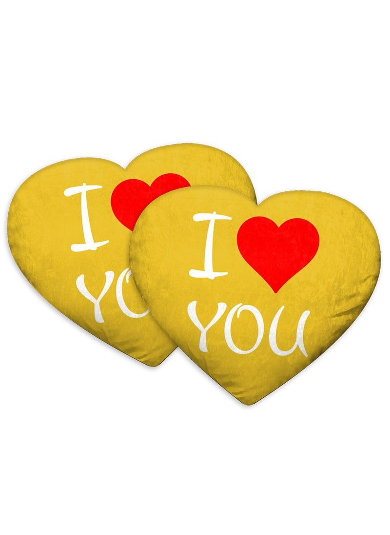 MUKESH HANDICRAFTS Love Heart Shaped Velvet CushionPillowPlush for Gifting on BirthdaysAnniversaries Valentine Day Color Multi Size 15x17 inch Pack of 2 Shape 26