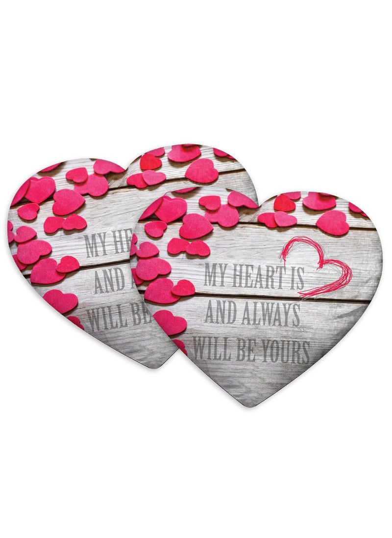 MUKESH HANDICRAFTS Love Heart Shaped Velvet CushionPillowPlush for Gifting on BirthdaysAnniversaries Valentine Day Color Multi Size 15x17 inch Pack of 2 Shape 9