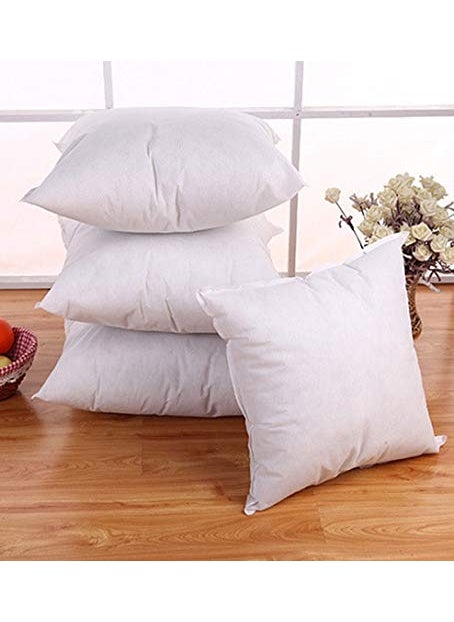 LASER WINGS Microfiber Polyester Filler Cushion White 31 cm x 31 cm Set of 4