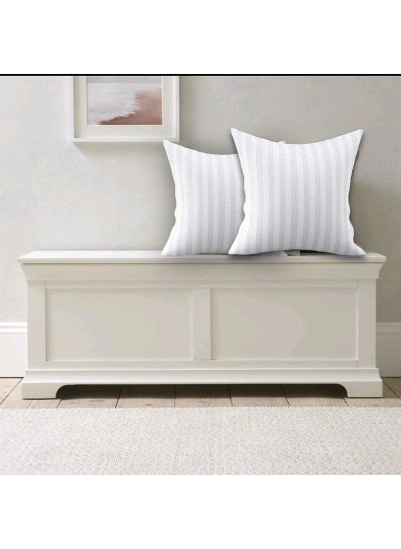 AZDAH MicrofiberFilled Soft and Fluffy Cushion Filler Set of 2 Satin Striped Fabric 14X14 Inches 35cm X 35cm